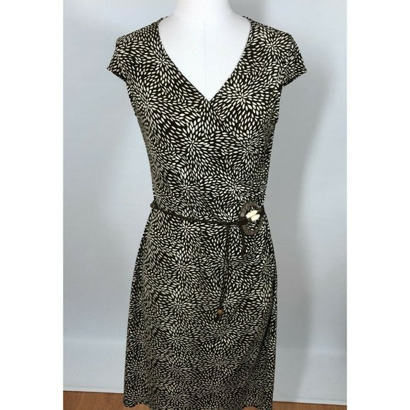 Frank Lyman Faux Wrap Bealted Dress Cap Sleeve Size 4 - Picture 2 of 13